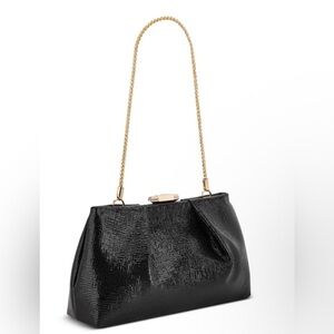 Nine West Cramer Sm Convertible Clutch Bag. Black/Gold.